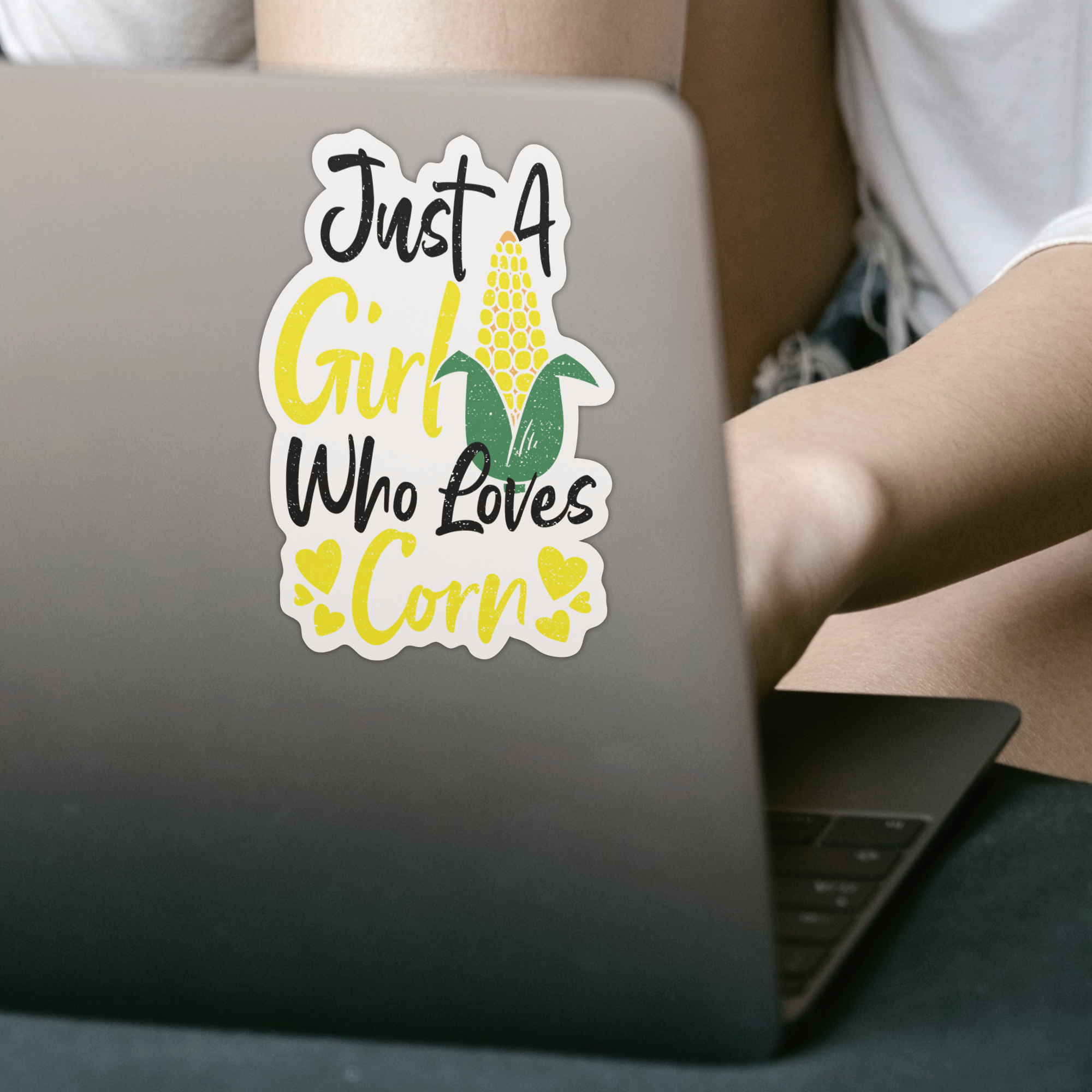 Just A Girl Who Loves Corn Sticker - DESIGNSBYJNK5.COM