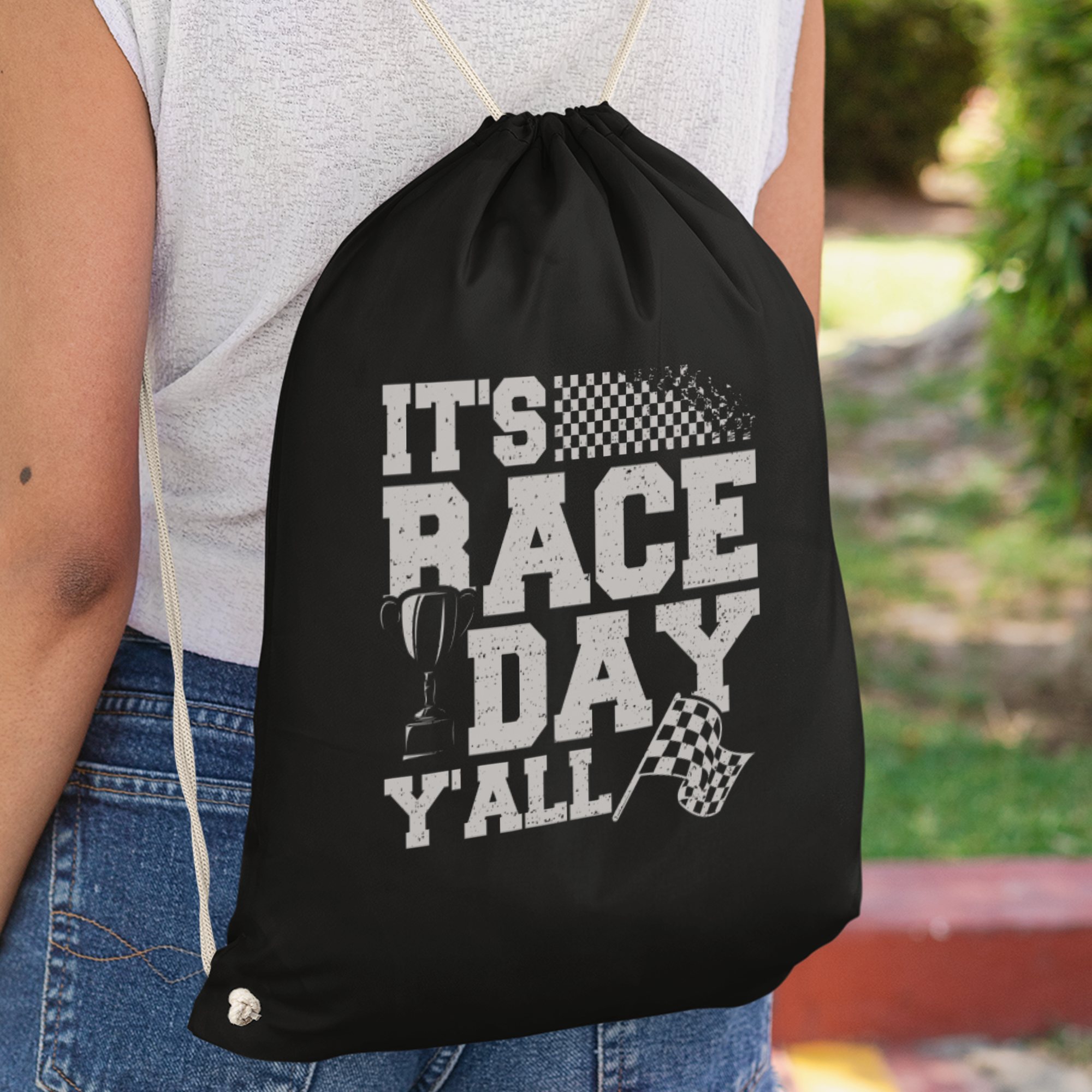 It's Race Day Y'All Turnbeutel - DESIGNSBYJNK5.COM