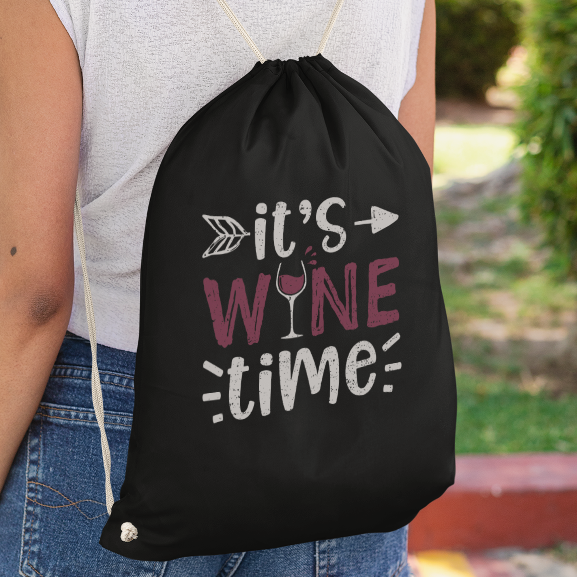 It's Wine Time Turnbeutel - DESIGNSBYJNK5.COM