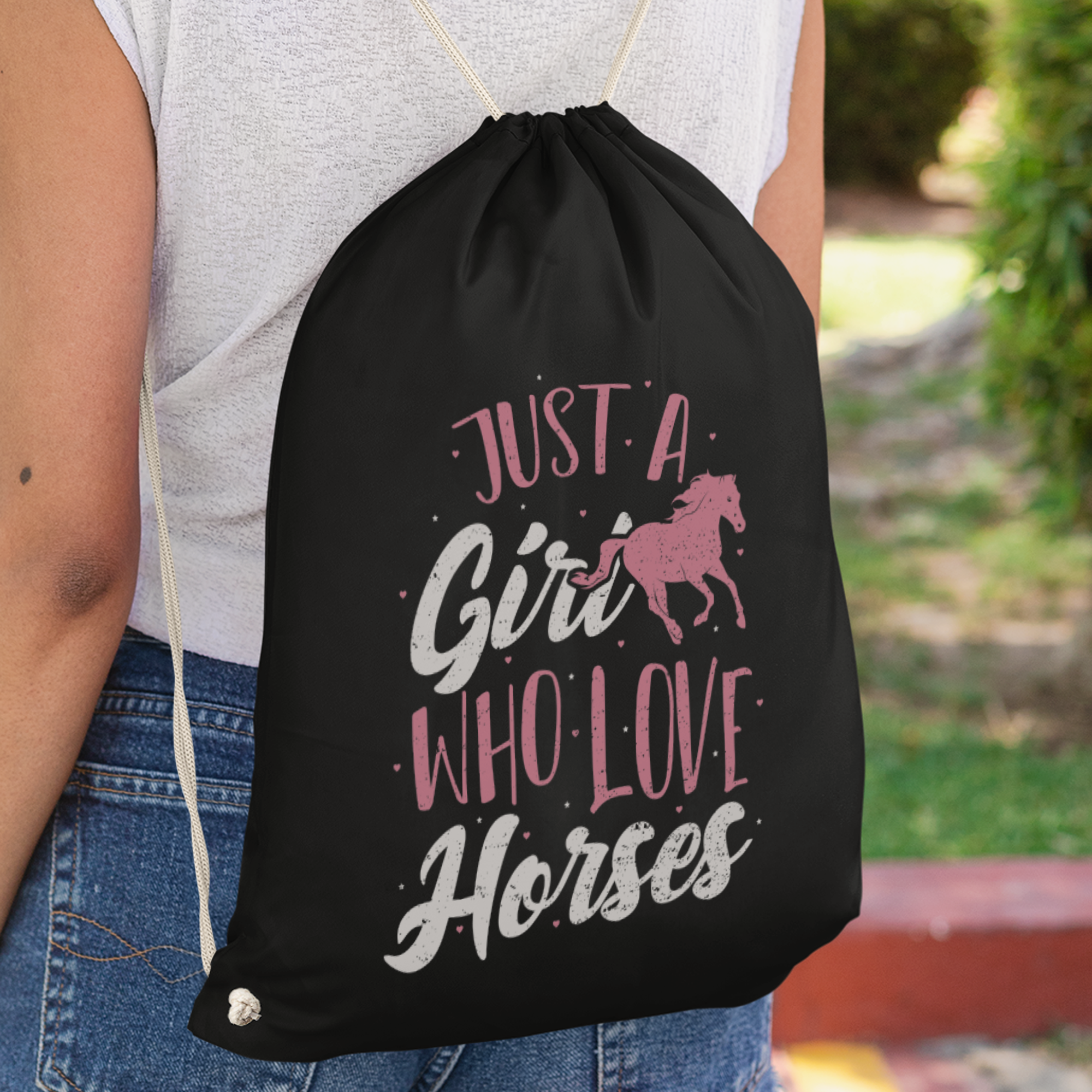 Just A Girl Who Love Horses Turnbeutel - DESIGNSBYJNK5.COM