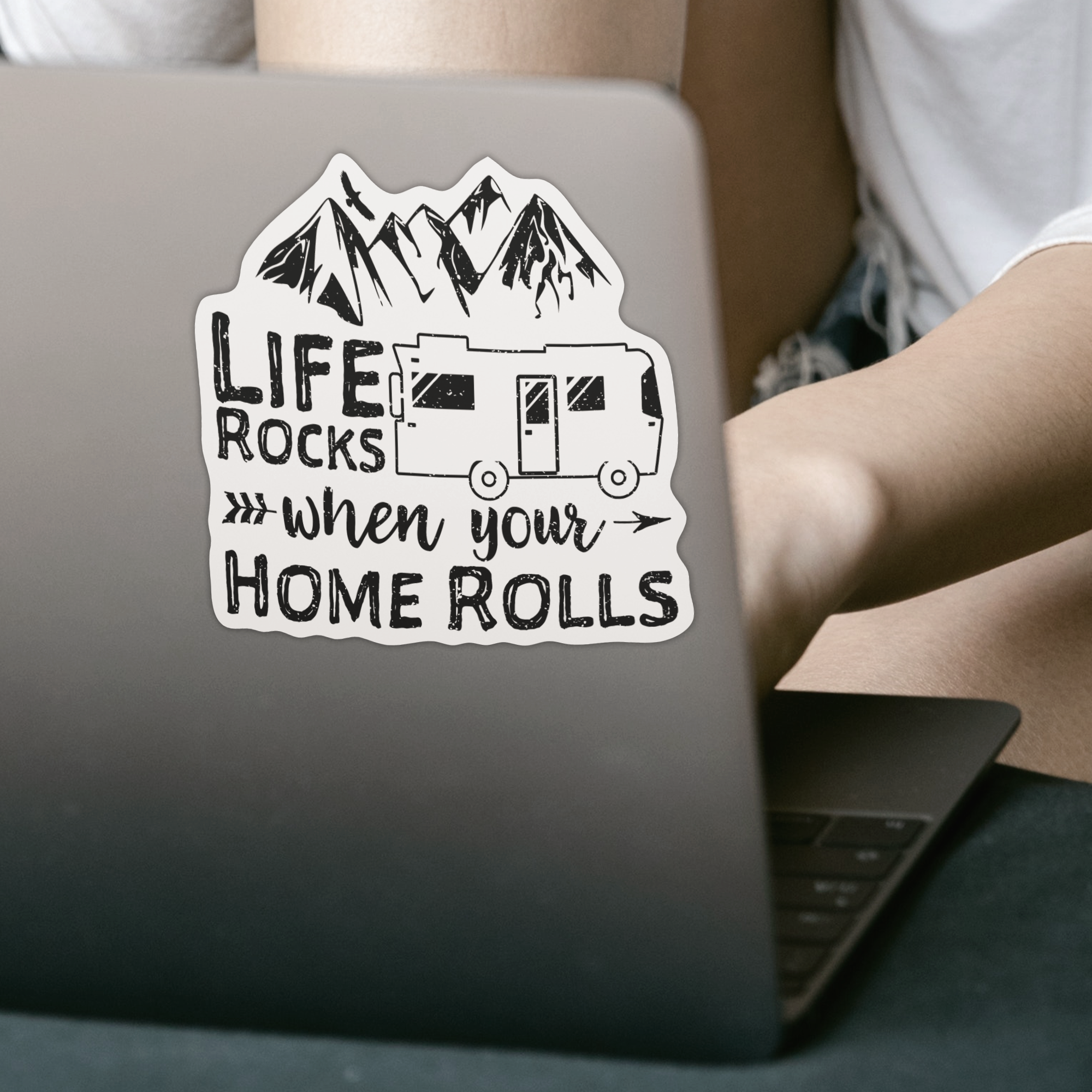 Life Rocks When Your Home Rolls Sticker - DESIGNSBYJNK5.COM