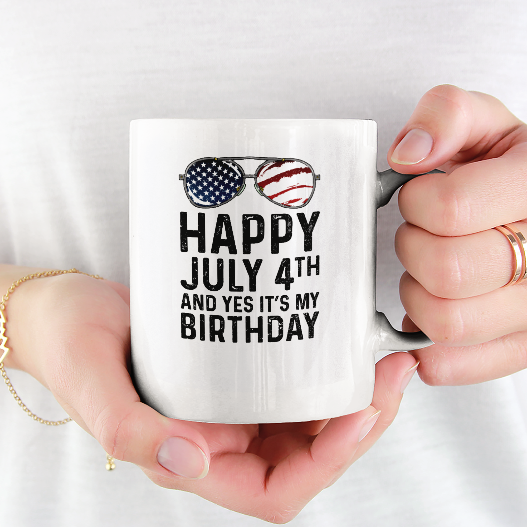 Happy 4th Of July And Yes It's My Birthday Tasse - DESIGNSBYJNK5.COM