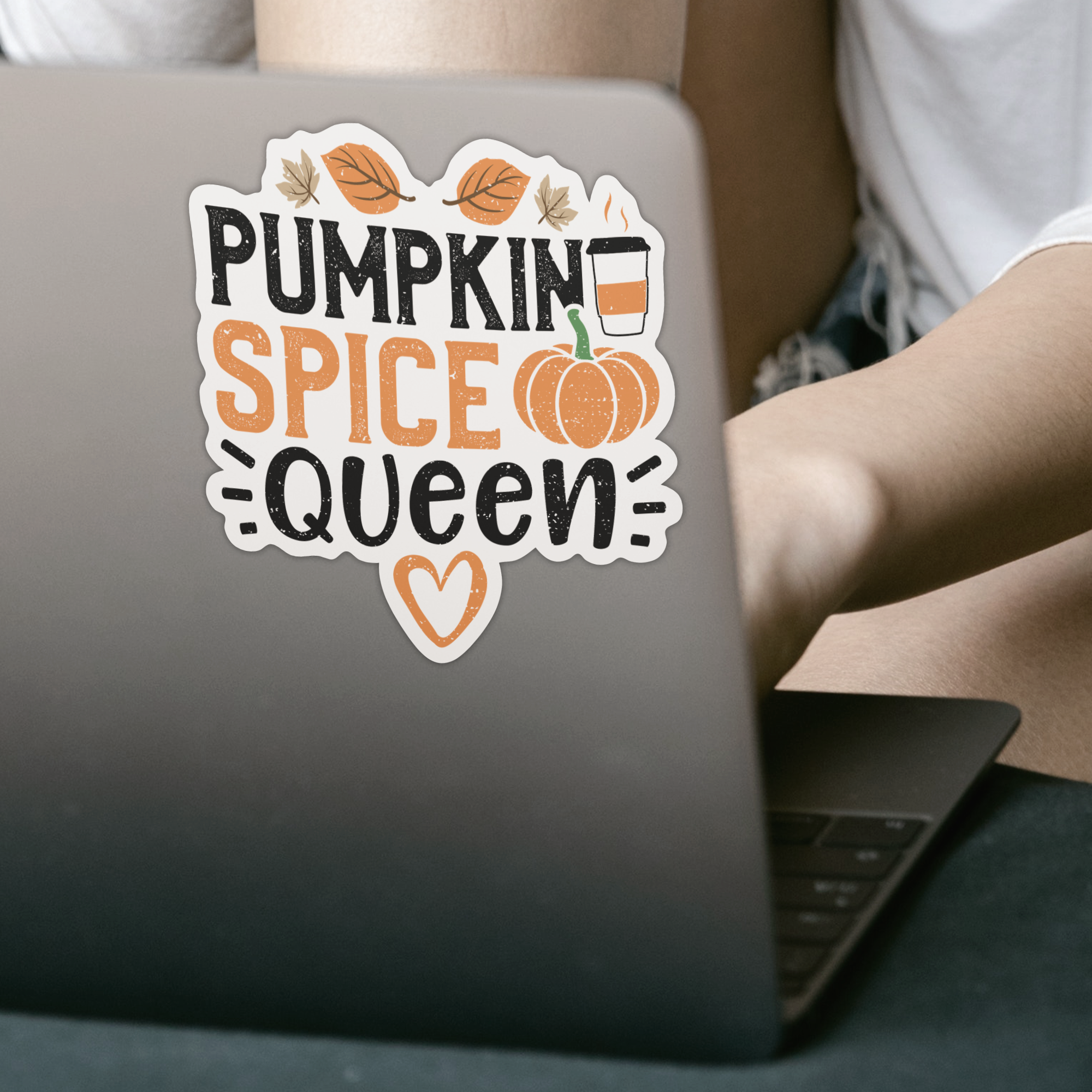 Pumpkin Spice Queen Sticker - DESIGNSBYJNK5.COM