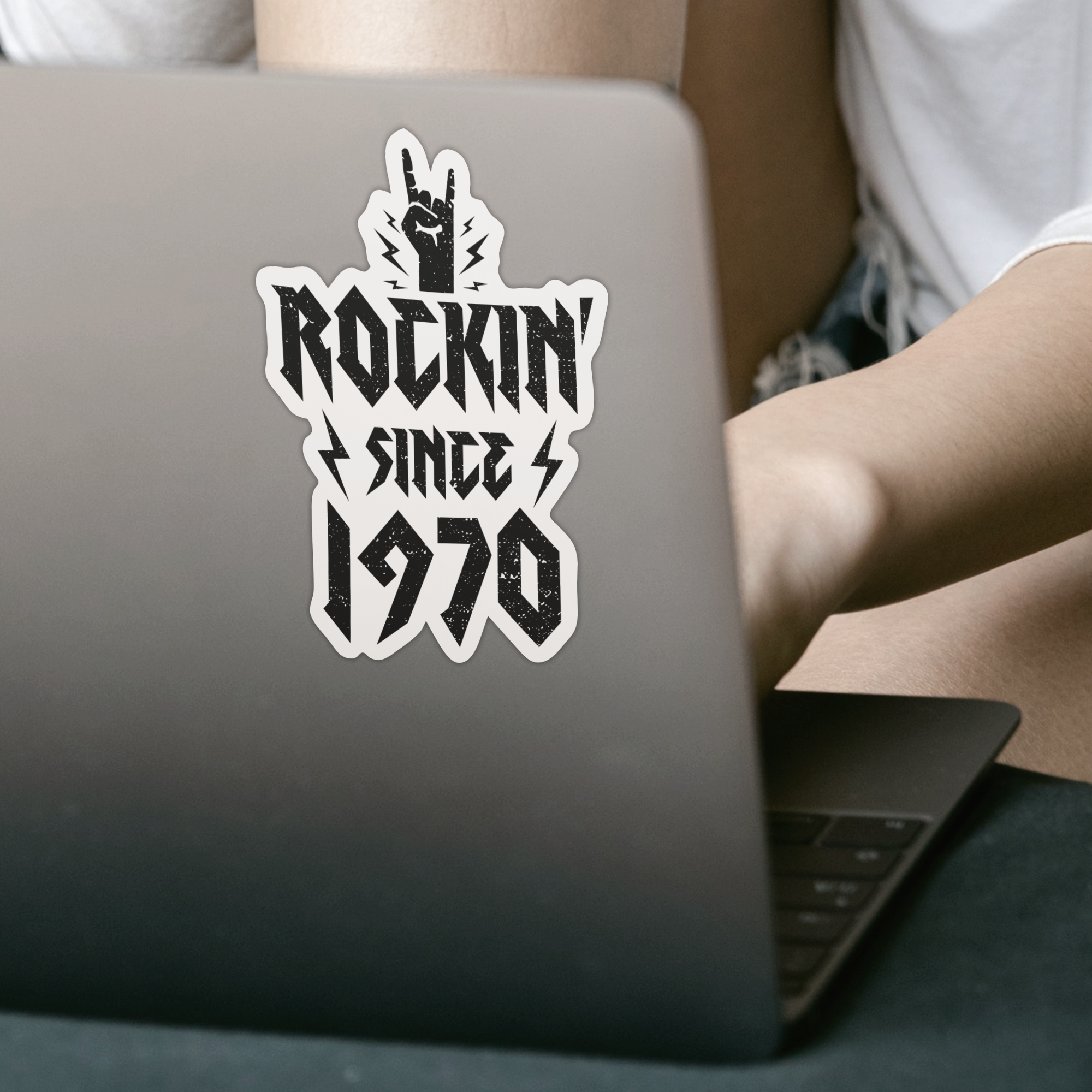 Rockin Since 1970 Sticker - DESIGNSBYJNK5.COM