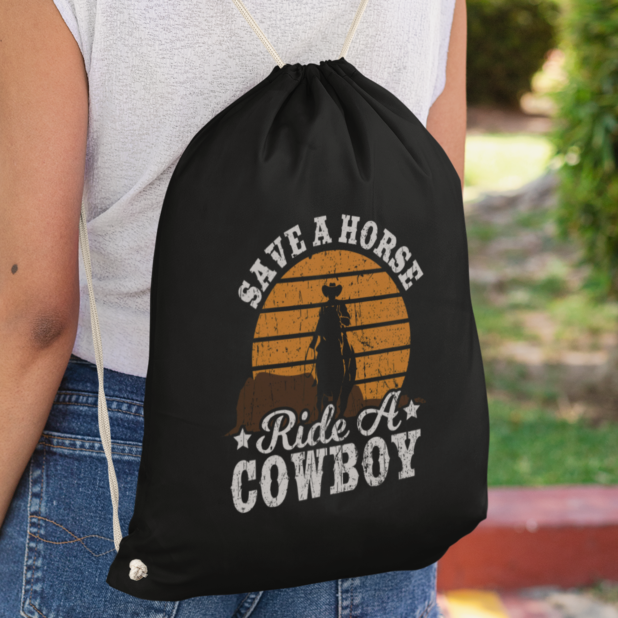 Save A Horse Ride Cowboy Turnbeutel - DESIGNSBYJNK5.COM