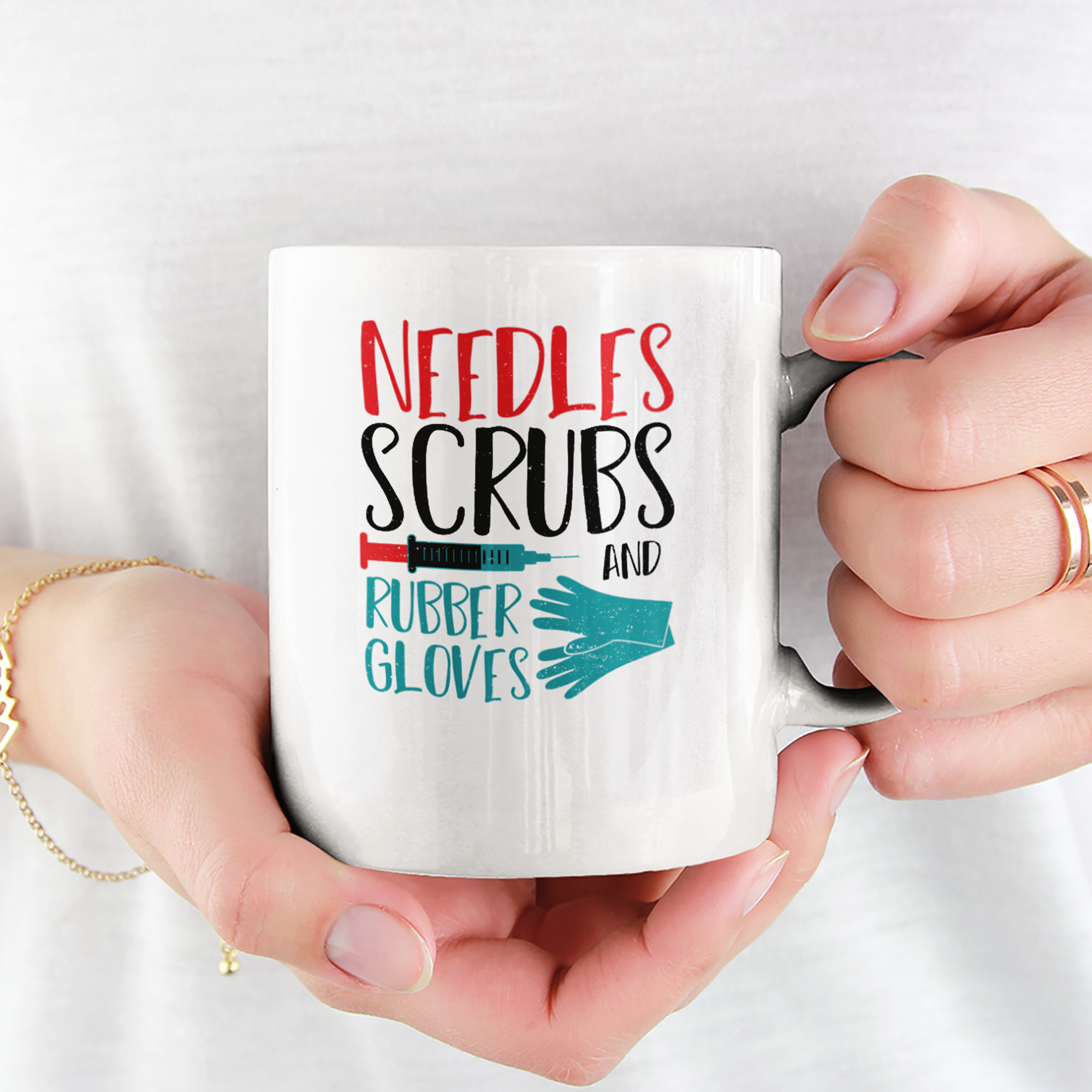 Needles Scrubs And Rubber Gloves Tasse - DESIGNSBYJNK5.COM