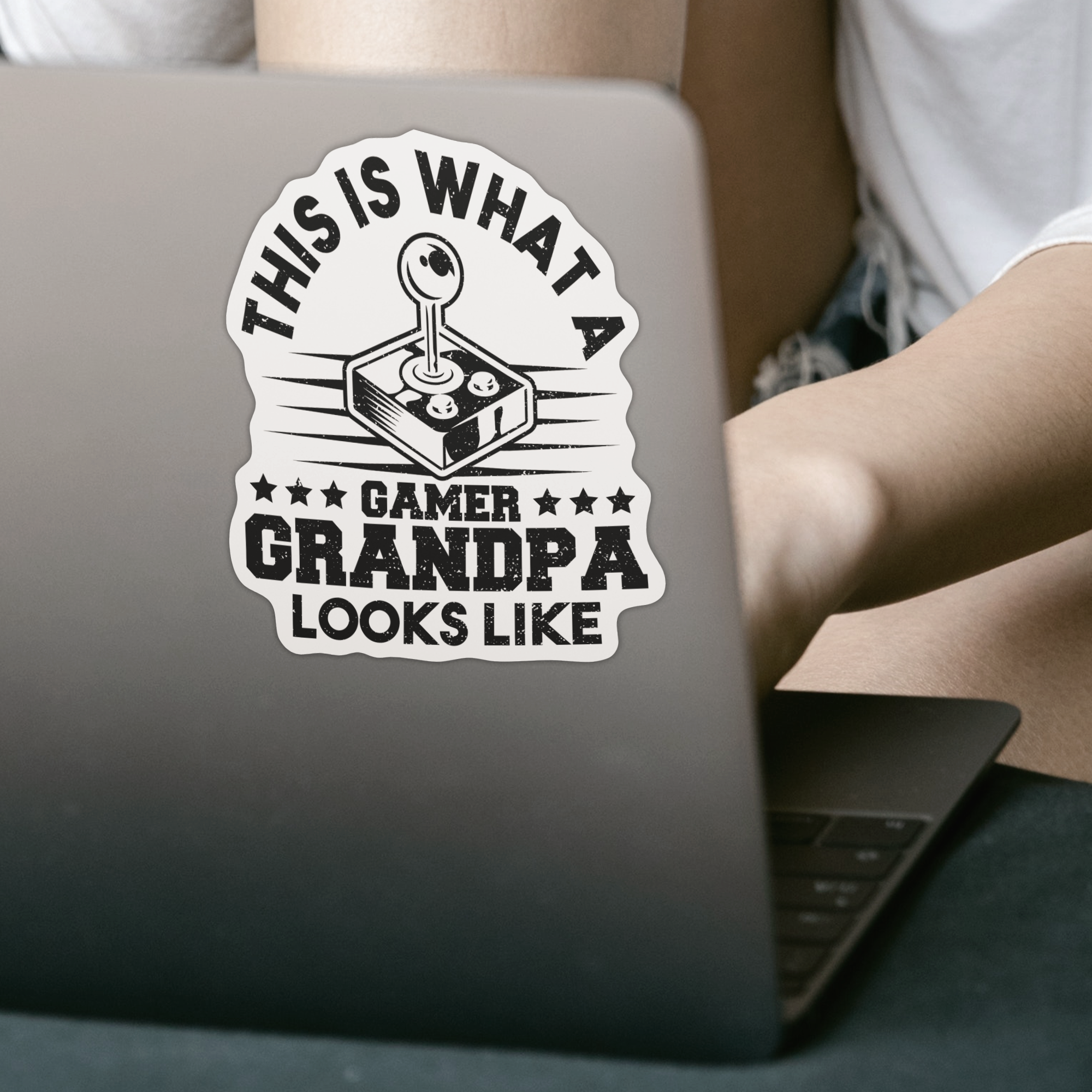 This Is What A Gamer Grandpa Looks Like Sticker - DESIGNSBYJNK5.COM