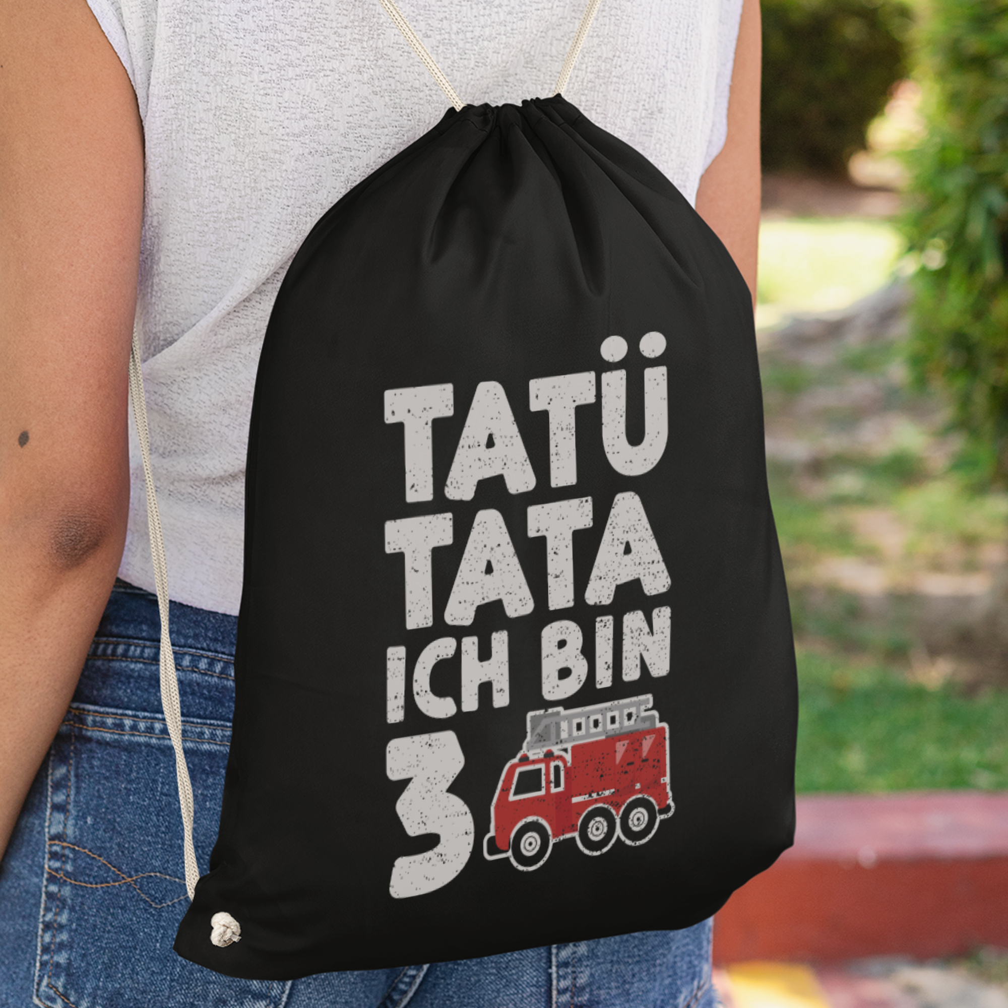 Tatü Tata Ich Bin 3 Turnbeutel - DESIGNSBYJNK5.COM