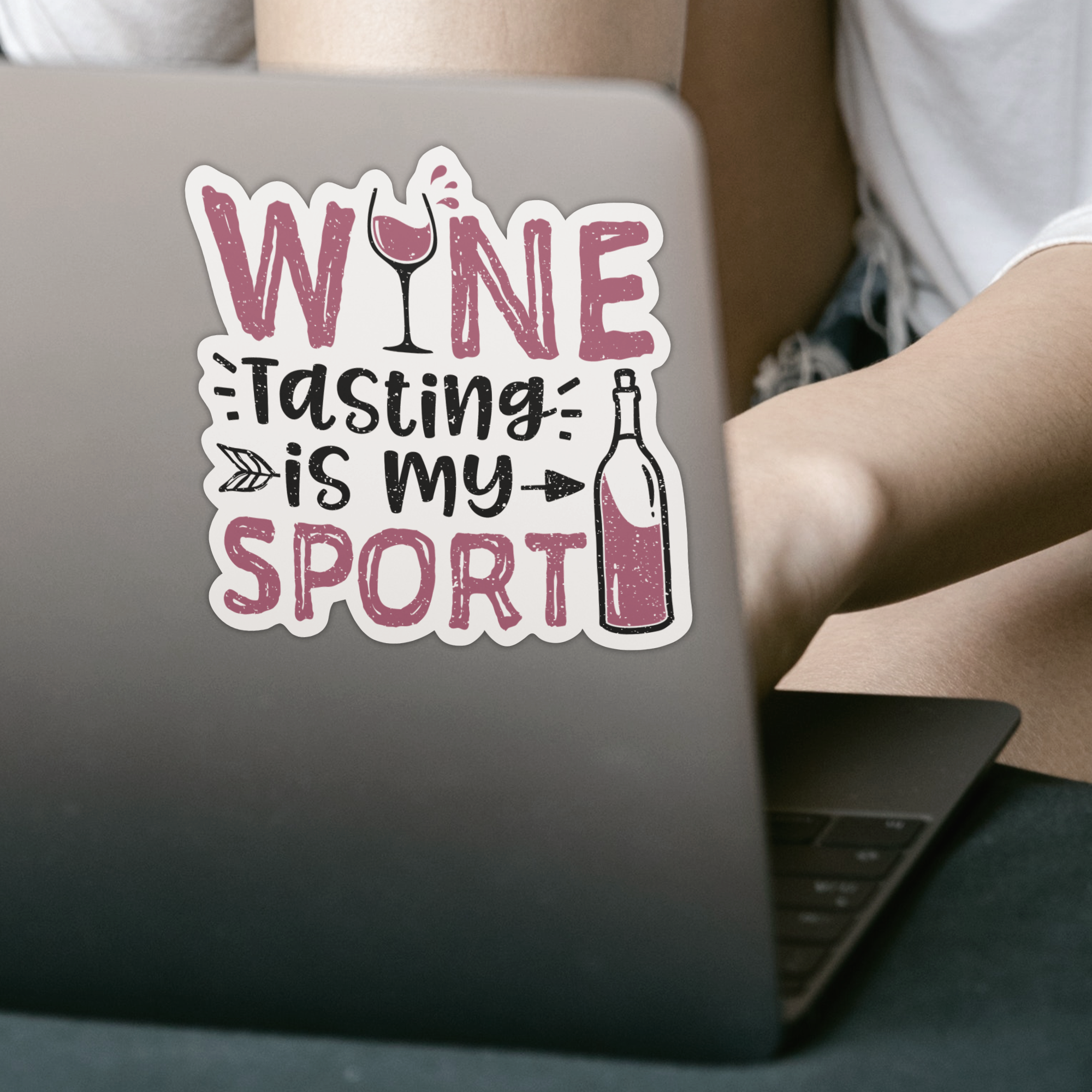 Wine Tasting Is My Sport Sticker - DESIGNSBYJNK5.COM