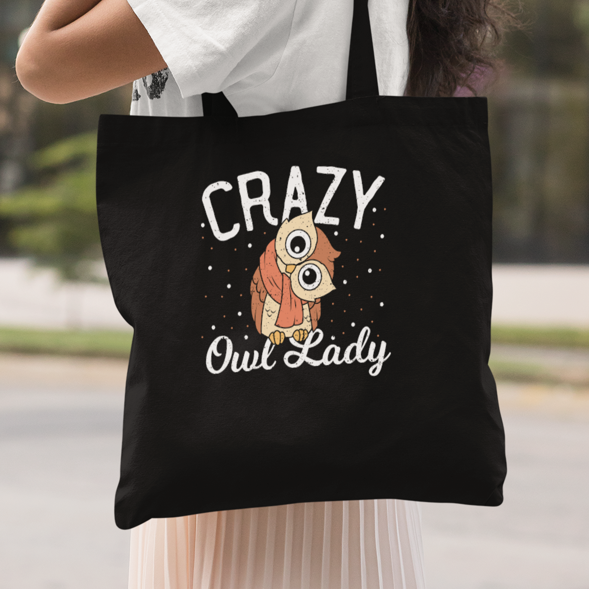Crazy Owl Lady Stoffbeutel - DESIGNSBYJNK5.COM