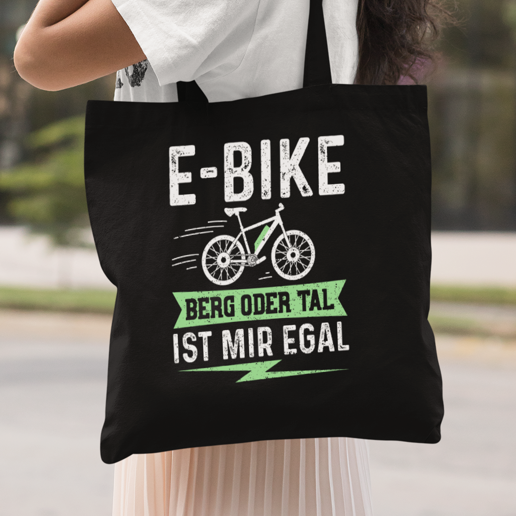 E-Bike Berg Oder Tal Ist Mir Egal Stoffbeutel - DESIGNSBYJNK5.COM