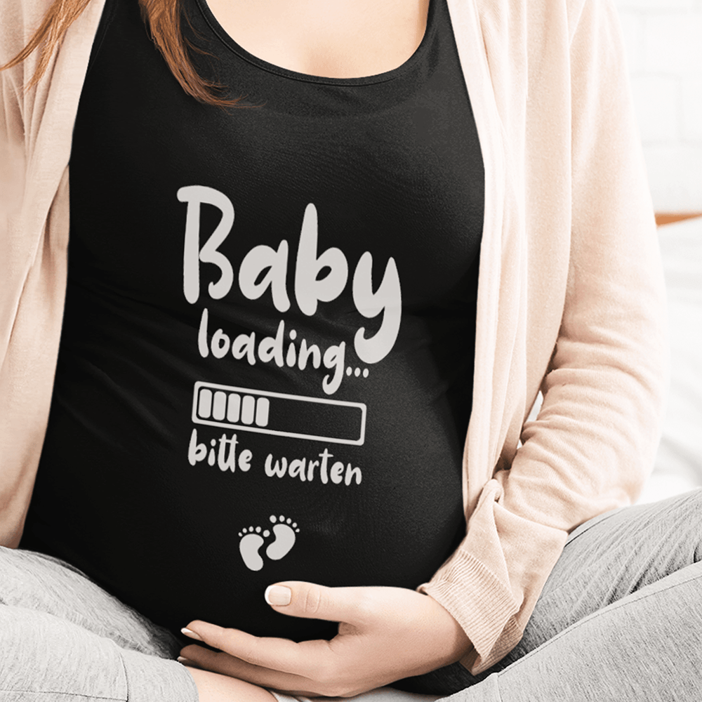Baby Loading Bitte Warten Schwangerschafts T-Shirt - DESIGNSBYJNK5.COM