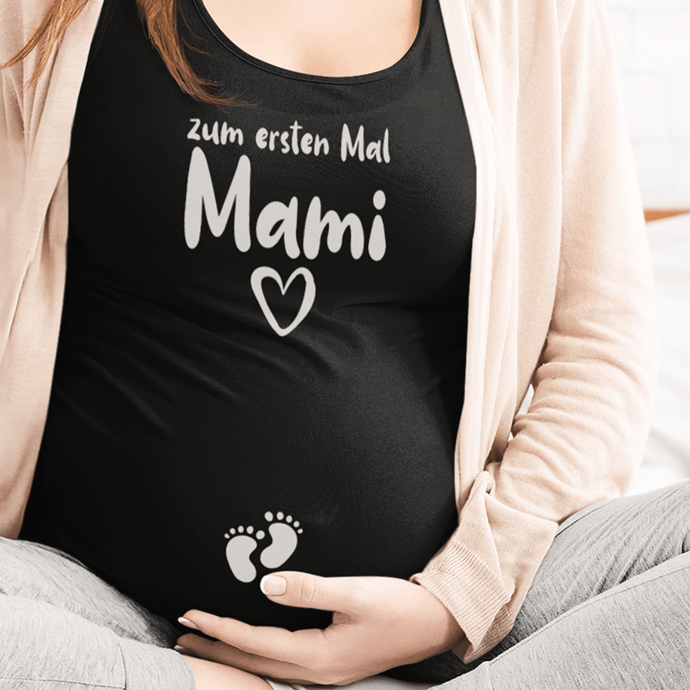 Zum Ersten Mal Mami Schwangerschafts T-Shirt - DESIGNSBYJNK5.COM